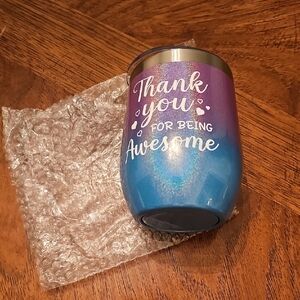 Tumbler Insulated Thank You Gift Awesome Wine Teacher Employee Friend Cup BNWT